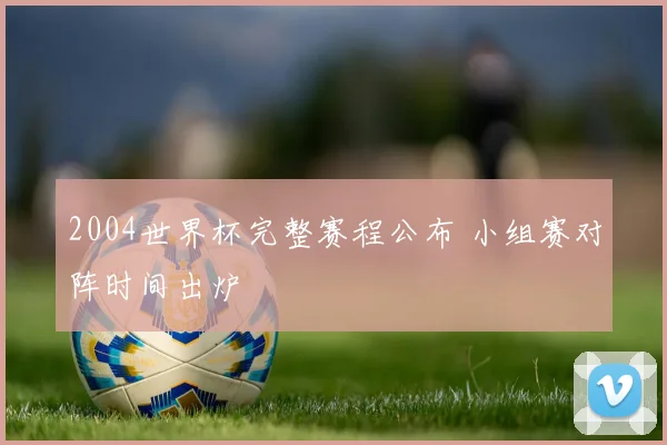 2004世界杯完整赛程公布 小组赛对阵时间出炉